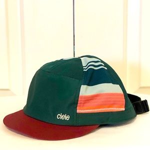 Ciele green stripe adjustable running cycling cap